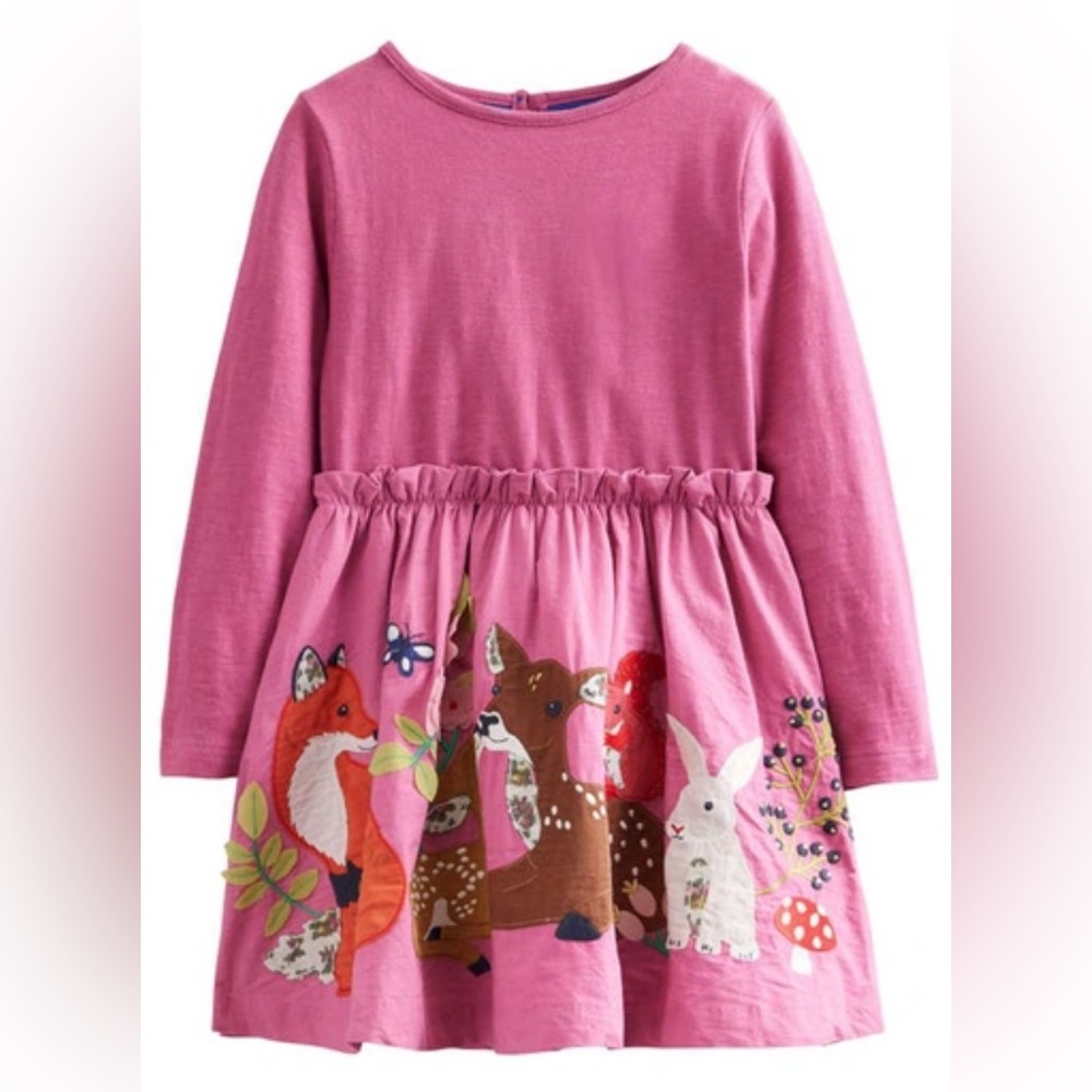 Baby Boden Forest Animals Dress 3-4 Y NWOT